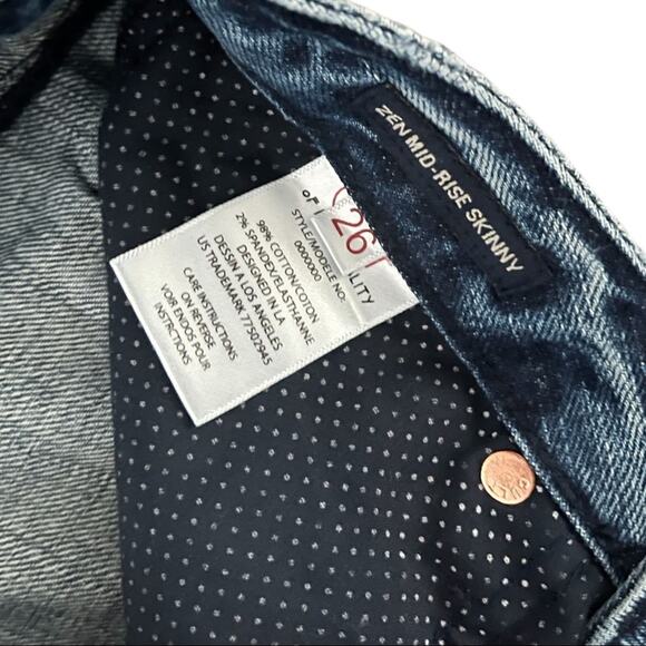 Cult of Individuality Womens Zen Mid-Rise Skinny Jeans 26 Hemm Two-Toned Casual - Picture 5 of 9